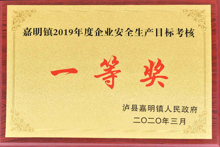 2019年度企業(yè)安全生產(chǎn)目標(biāo)考核一等獎(jiǎng)